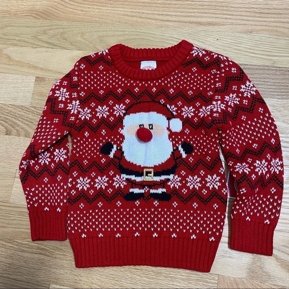 Holiday Time Santa Clause Christmas Sweater NWT 2T Red - Picture 2 of 4